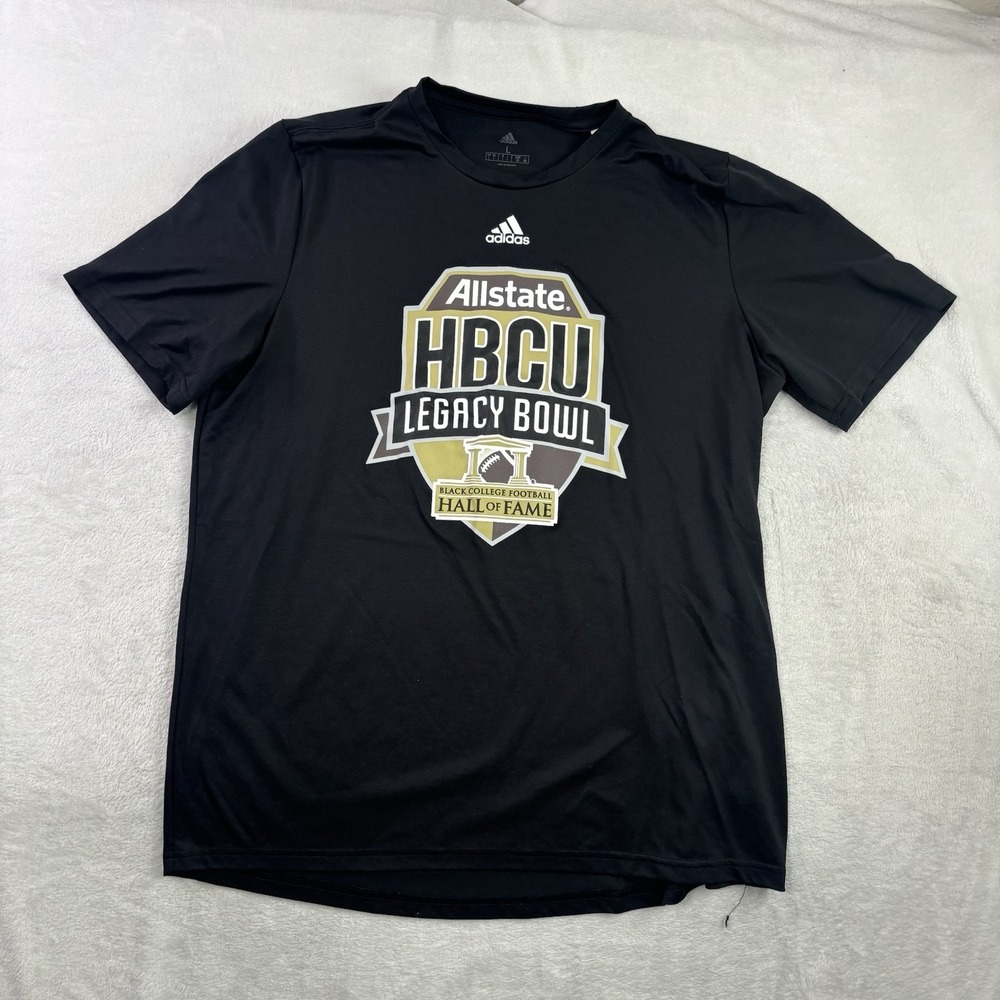 Adidas HBCU Legacy Bowl Black Short Sleeve Activewear Athletic Shirt Men's LG